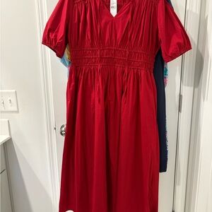LOFT Scarlet Puff Sleeve Maxi Dress